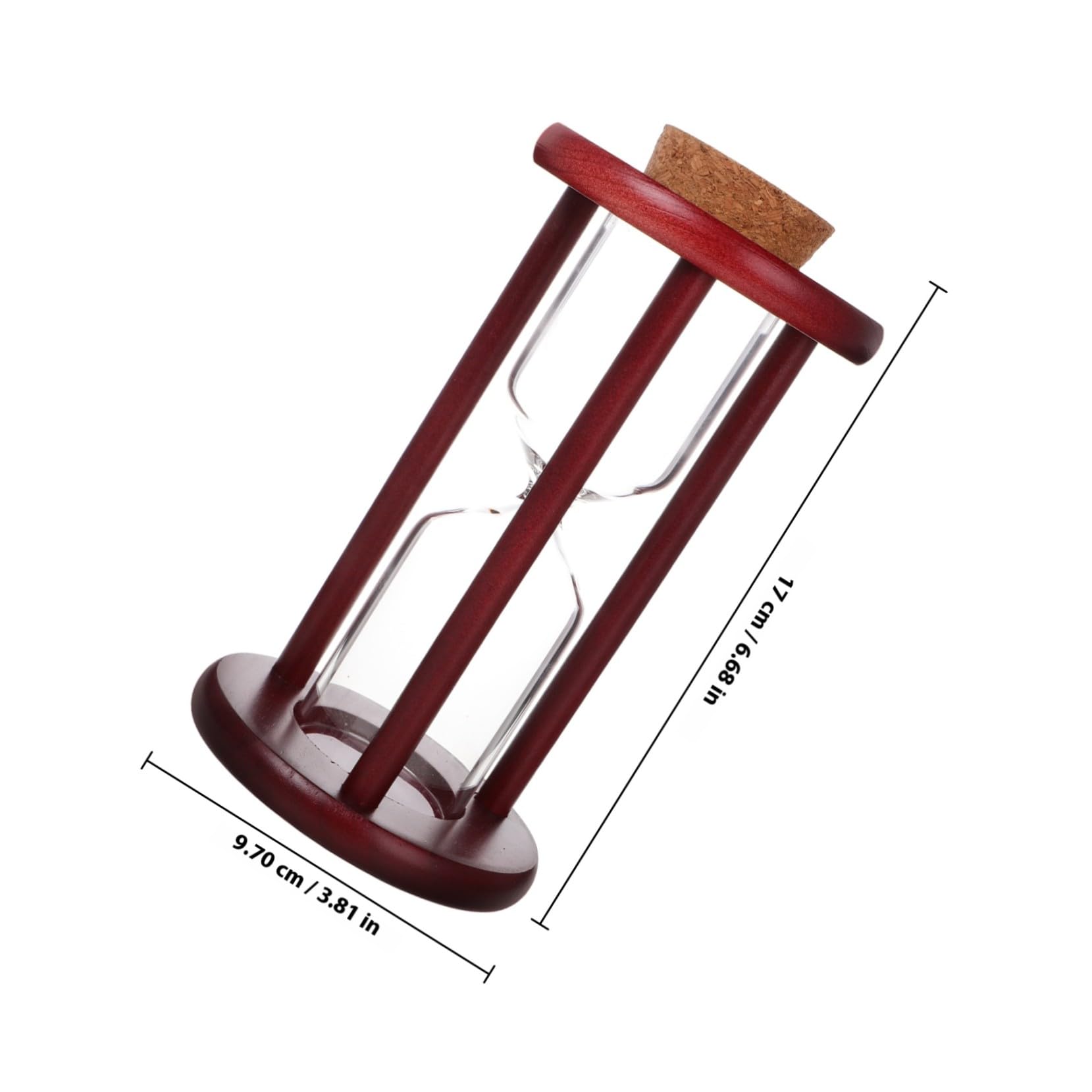 Marrón Reloj de Arena Rellenable DIY de Madera, y Vidrio Decoración
