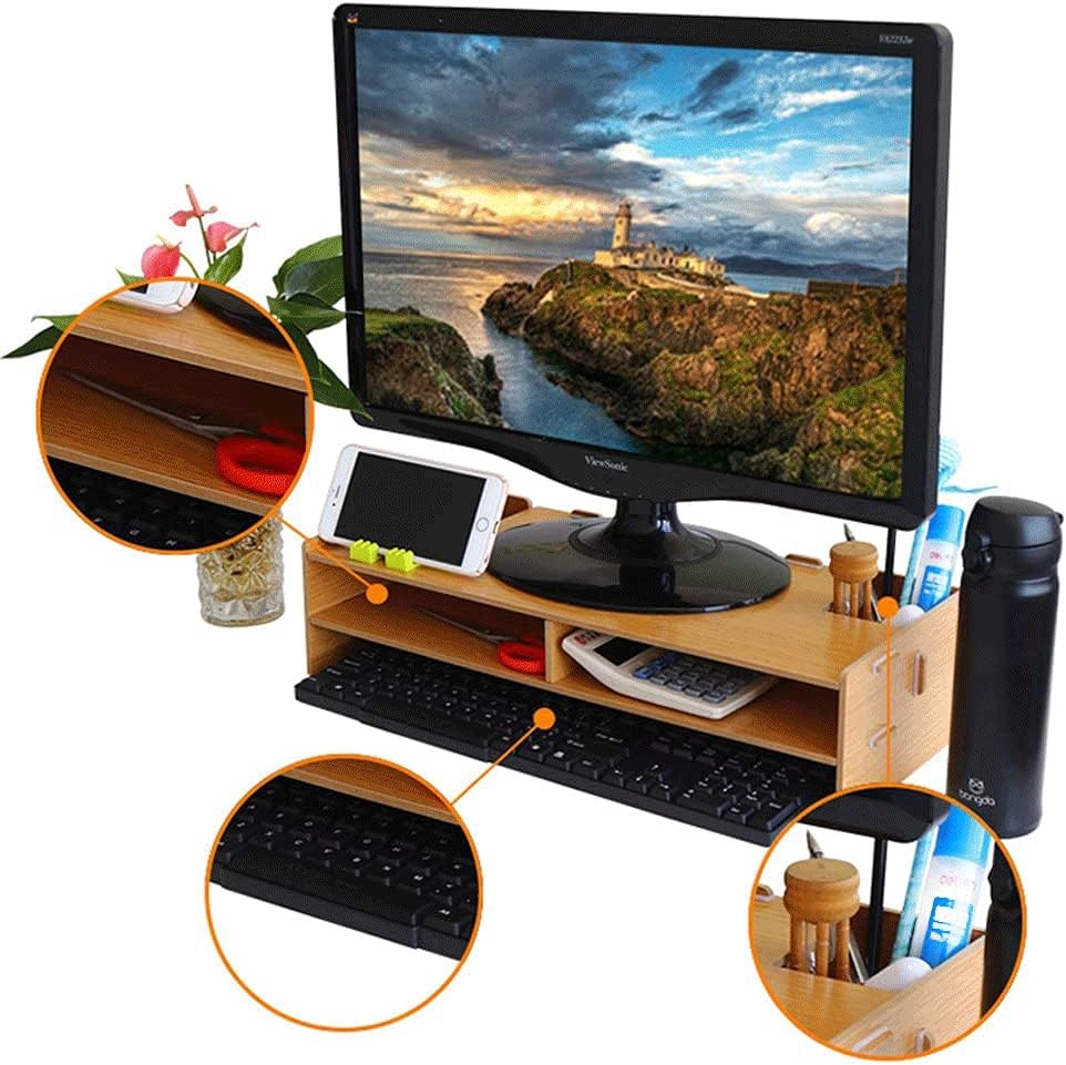 Computer Stand Display Heightening Base Simple Desktop Monitor Laptop Bracket Office Storage Rack(D)