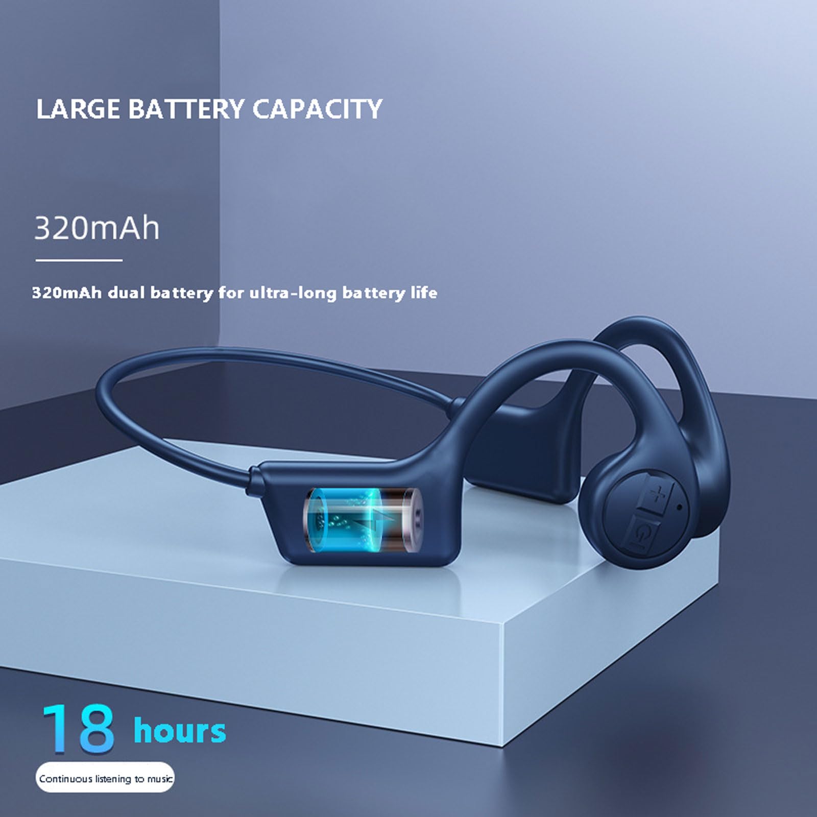 Cuffie Conduzione Ossea Cuffie Aperte Wireless Bluetooth 5.0,IPX6 Impermeabili e Antisudore Auricolari Bluetooth Sport,15 ore di riproduzione,Cuffie a Conduzione Ossea Open run per Corsa Fitness