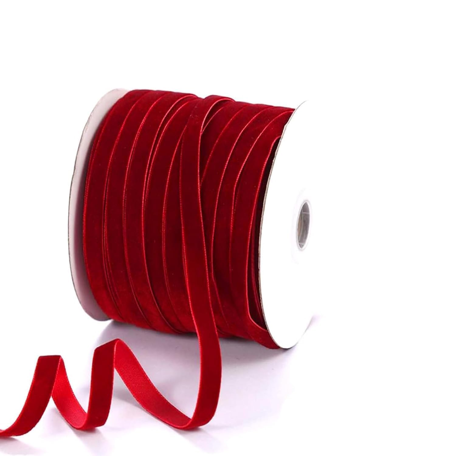 Generic Velvet Ribbon 1/4" Width 50 Yards Length Single Face for Wedding, Gift Wrapping, DIY Crafts (Red)