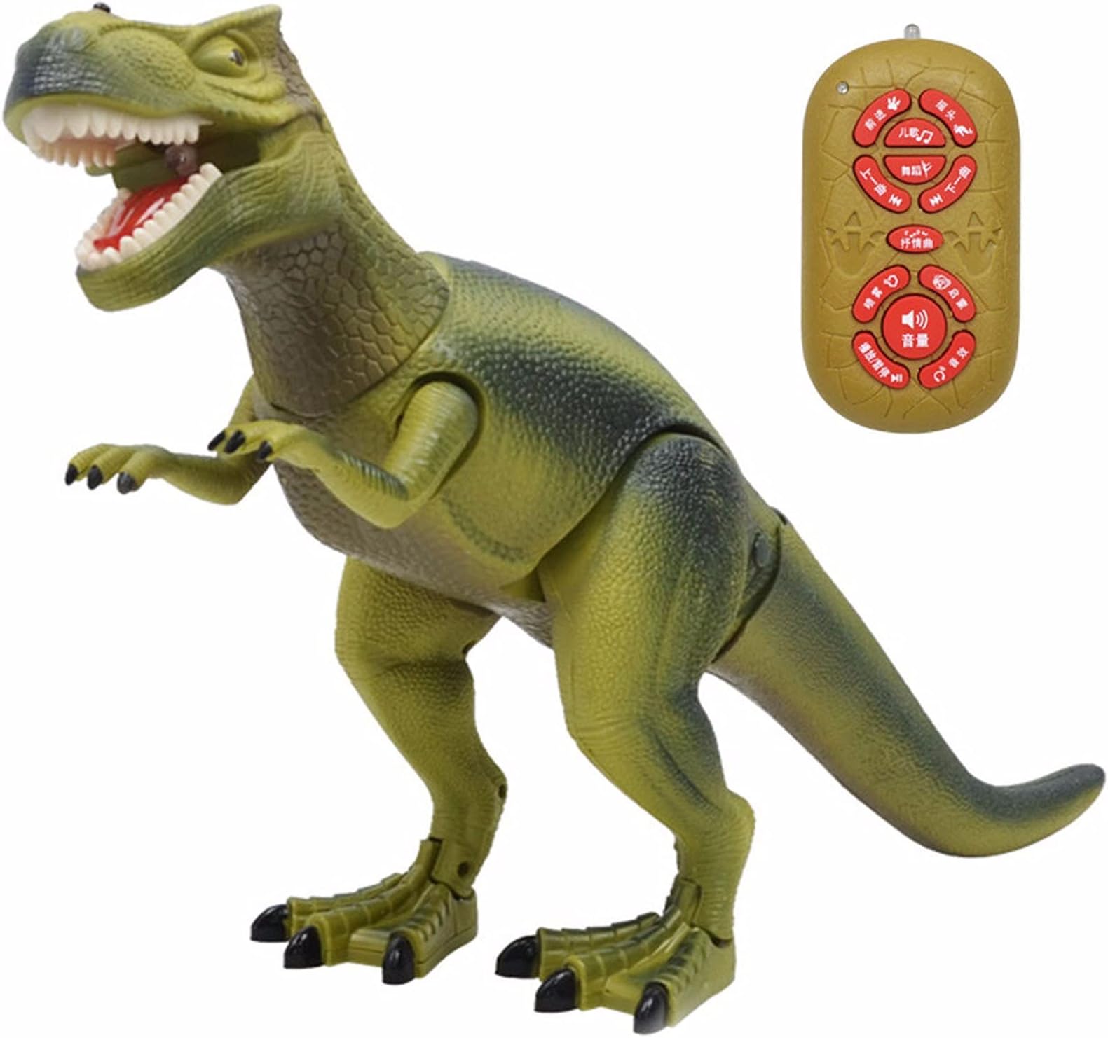 HSTD Smoke Breathing Remote Control Tyrannosaurus rex, Children's RC Dinosaur, Walking Tyrannosaurus rex Electronic Toy Action Robot, Shaking Head, Lights, Roaring Sound