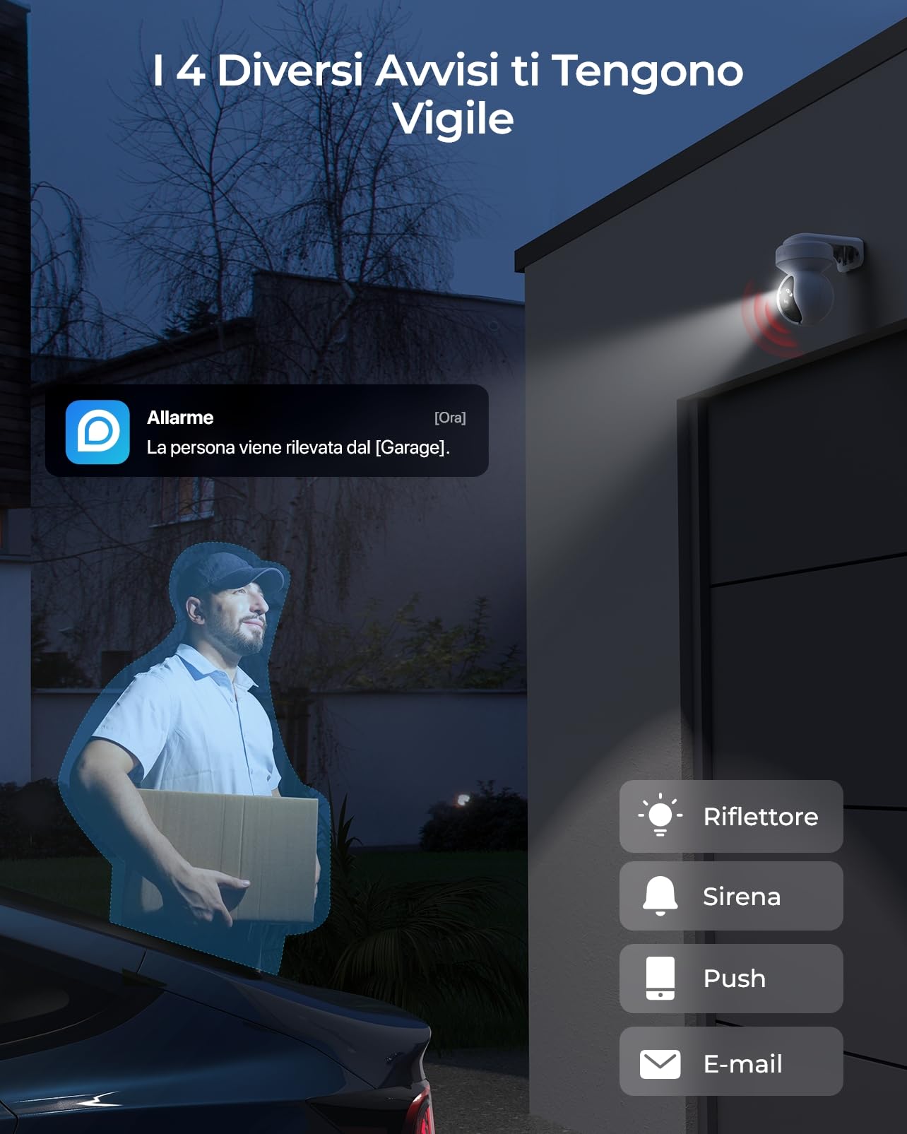 Reolink 4K PTZ Telecamera Wi-Fi Esterno/Interno con Auto-Tracking, Rilevamento Persone/Veicoli/Animali, Videocamera Sorveglianza Esterno Supporta Wi-Fi 6, Audio a 2 Vie, E1 Outdoor PRO