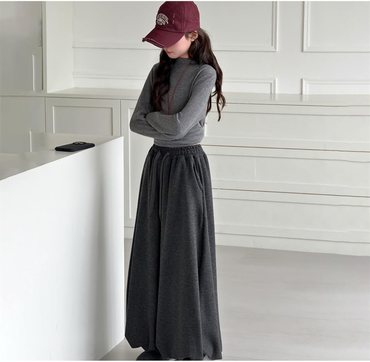 Kids Girls Fleece Sweatpants Wide Leg Oversized Elastic Waist Joggers Pants Winter Trendy Cute Athletic Pant