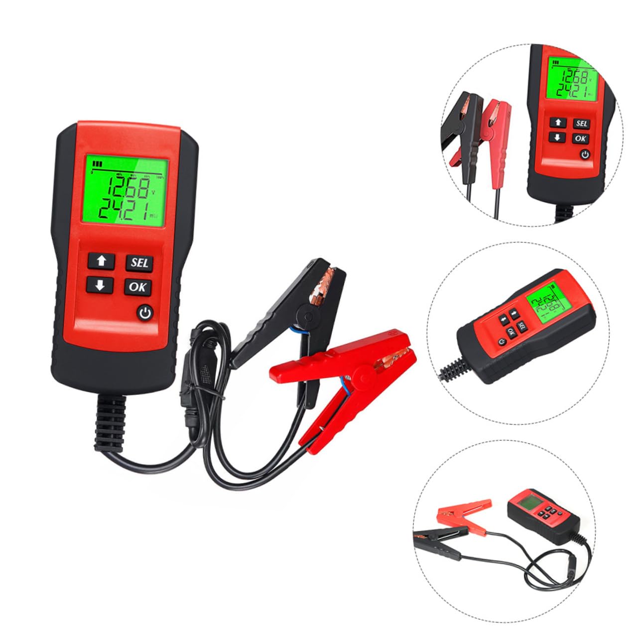 Cabilock Tester Per Batterie Auto Display Lcd, Analizzatore 12v Per Batterie Di Accumulo, Strumento Di Test Affidabile Per Auto e Moto, Durata Batteria e Capacità, Materiale Abs Resistente