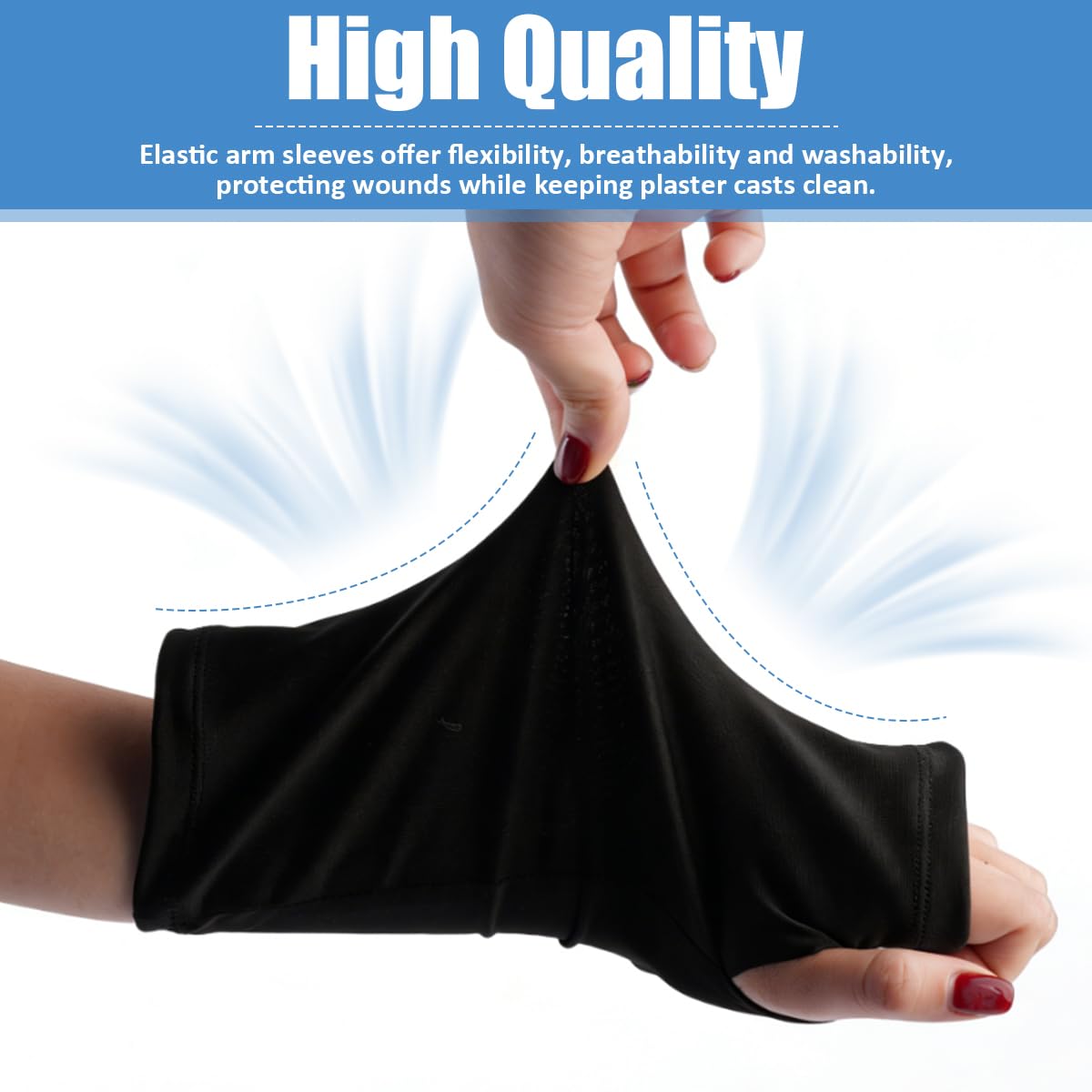 Jinsion 4 Pezzi Protezione per Gesso Braccio, Manicotto per Proteziona | Elastico Cover per Braccio Cast Sleeve Protective, Fascia Braccia Copri in Tessuto Traspirante, per Protezione per le Braccio