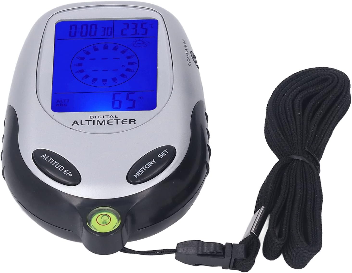 Altimeter Barometer Digital Display, 6 in 1 Multifunctional Thermometer Clock, Lightweight Compact Design - Accurate Pressure Measurement, Clear Backlight Display for Outdoor