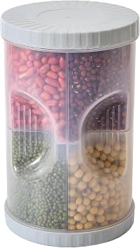 Cereal Storage Container, Sealed 2.5L Divided Food Storage Container For Cereals, Sugar, Flour, Rice, Nuts, SnacksGrey