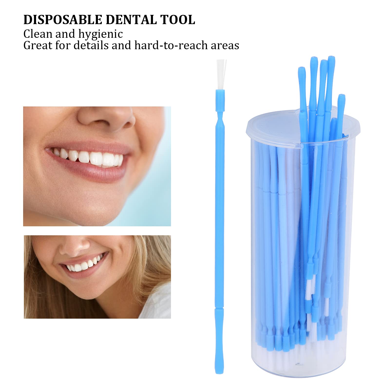 100 Pièces Applicateur de Fluorure Dentaire Jetable Blanchissant la Brosse Désensibilisante Cohésive, Accessoire Dentaire, Accessoire pour les Dentistes à Usage Domestique