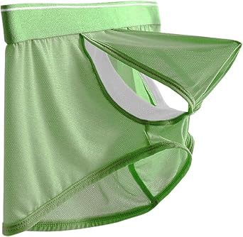 Mens Fly Pouch Underwear Breatable Boxer Briefs Separated Pouch Mesh See-through Trunks