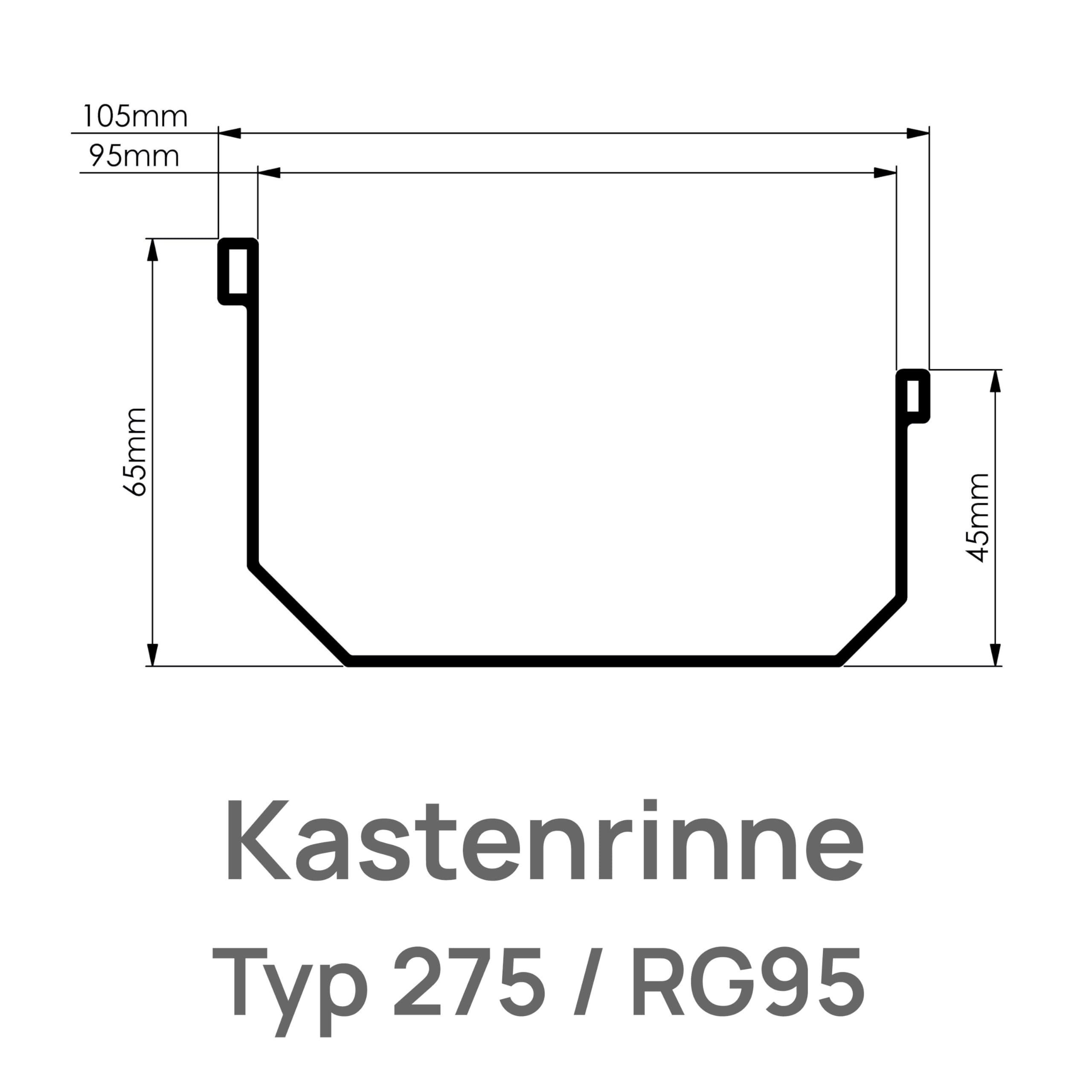 4 Home & Garden Dachrinne Kastenrinne RG 95 Komplettset mit Fallrohr bis 800cm | Typ 275 Fallrohr DN 60 | Kunststoff PVC Anthrazit | 4 Home & Garden (Dachlänge bis 300cm)