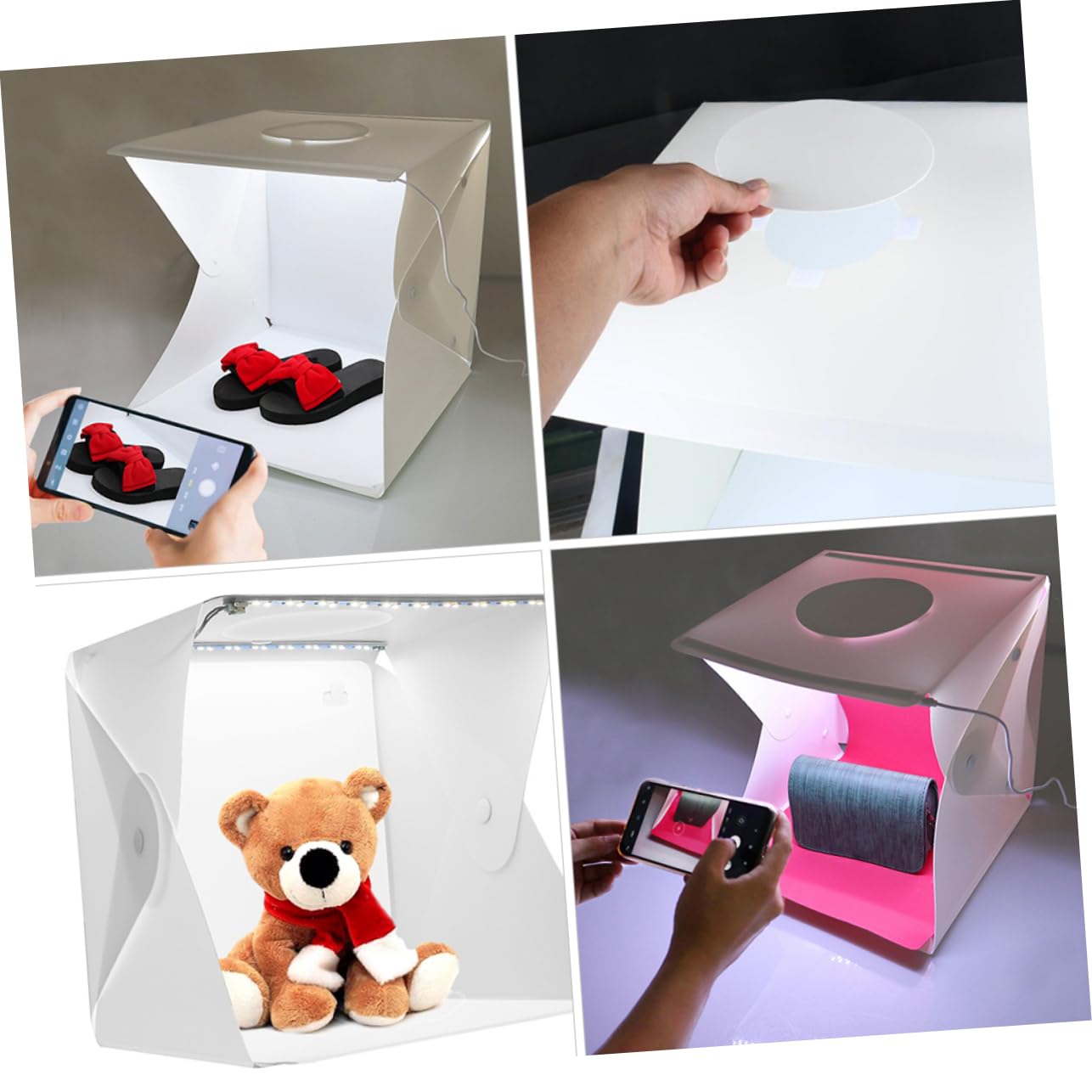 Boîte Lumineuse Photo Pliable Portable 40cm en Plastique Blanc