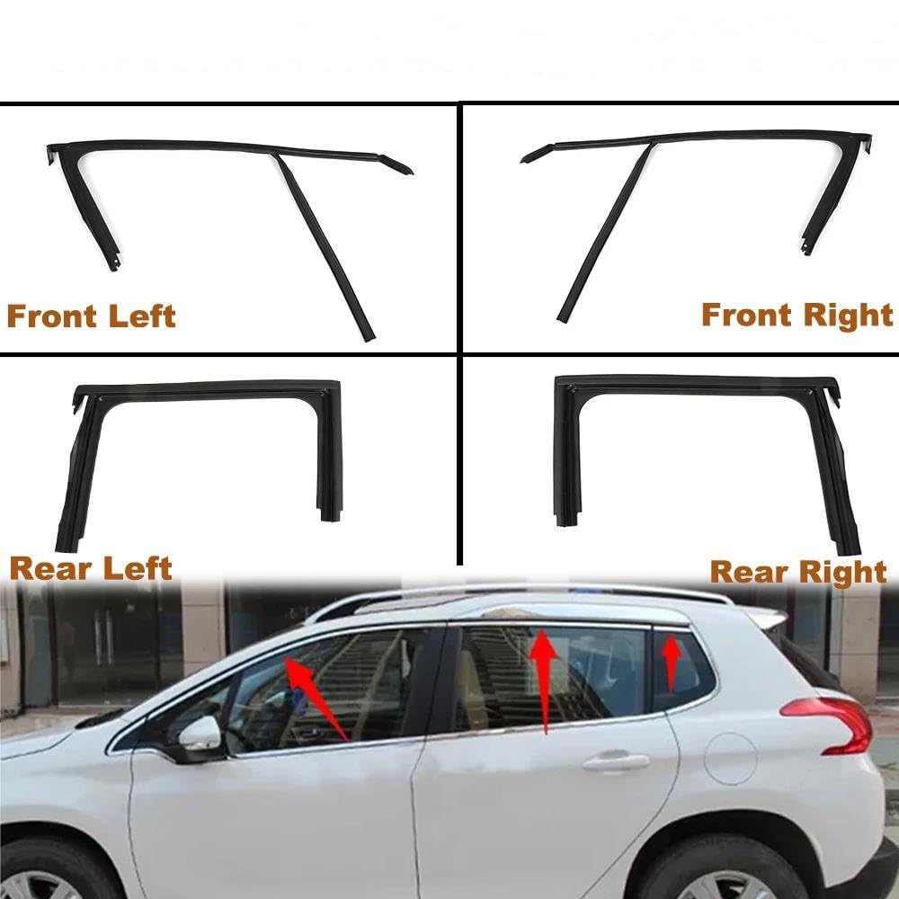 Striscia Tenuta Portiera Per Peugeot 2008 4 Porte Striscia Sigillante Finestrini Auto Guida Alzacristalli Scanalatura Fango Striscia Protettiva Sigillante Guarnizioni(Anteriore destro)
