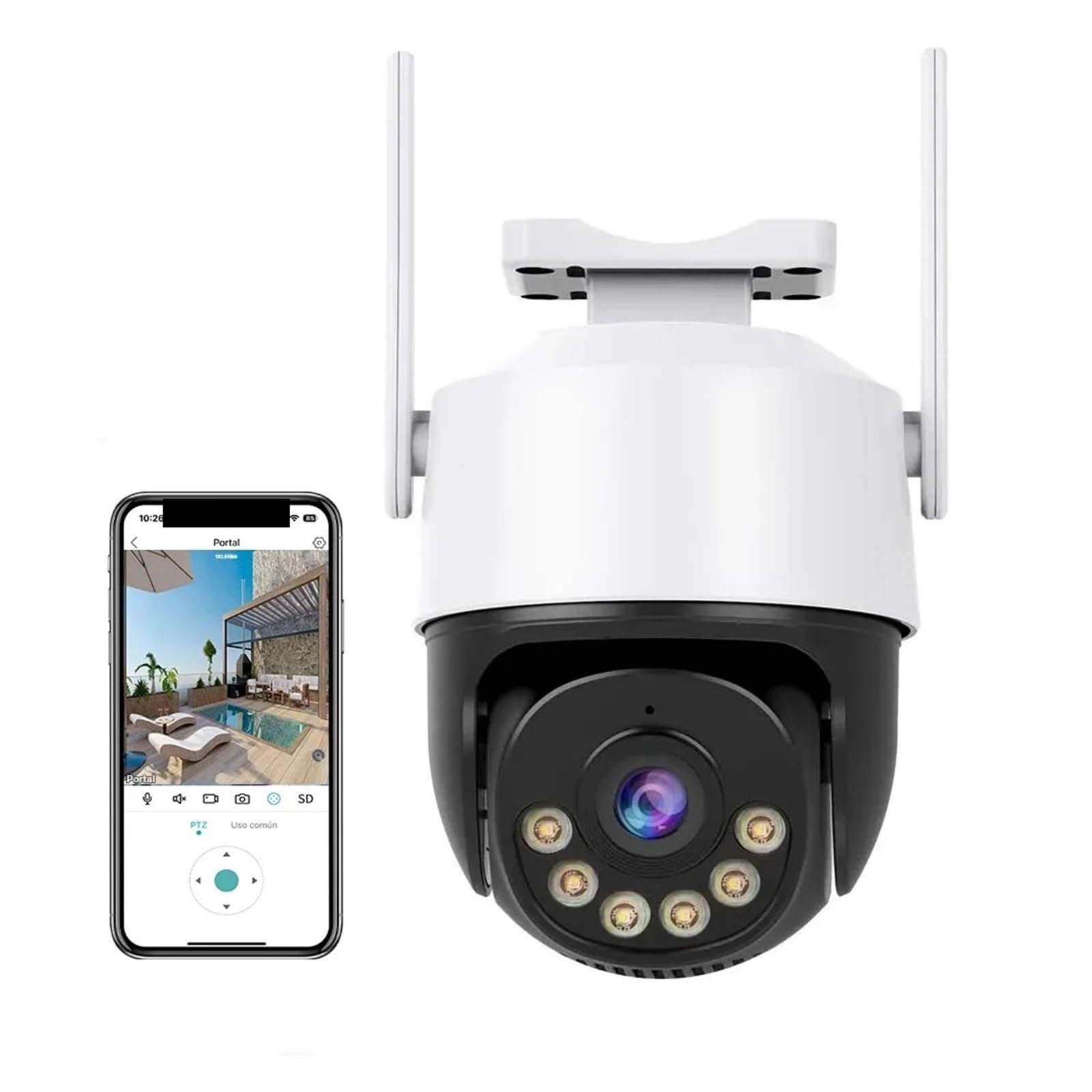 Kamera bezpieczeństwa zewnętrzna, 4K 8MP PTZ wykrywanie ludzi dwukierunkowy dźwięk kolor noktowizor na zewnątrz wodoodporna IP66 5MP RJ45 przewodowa kamera bezpieczeństwa Kamera bezpieczeństwa domoweg