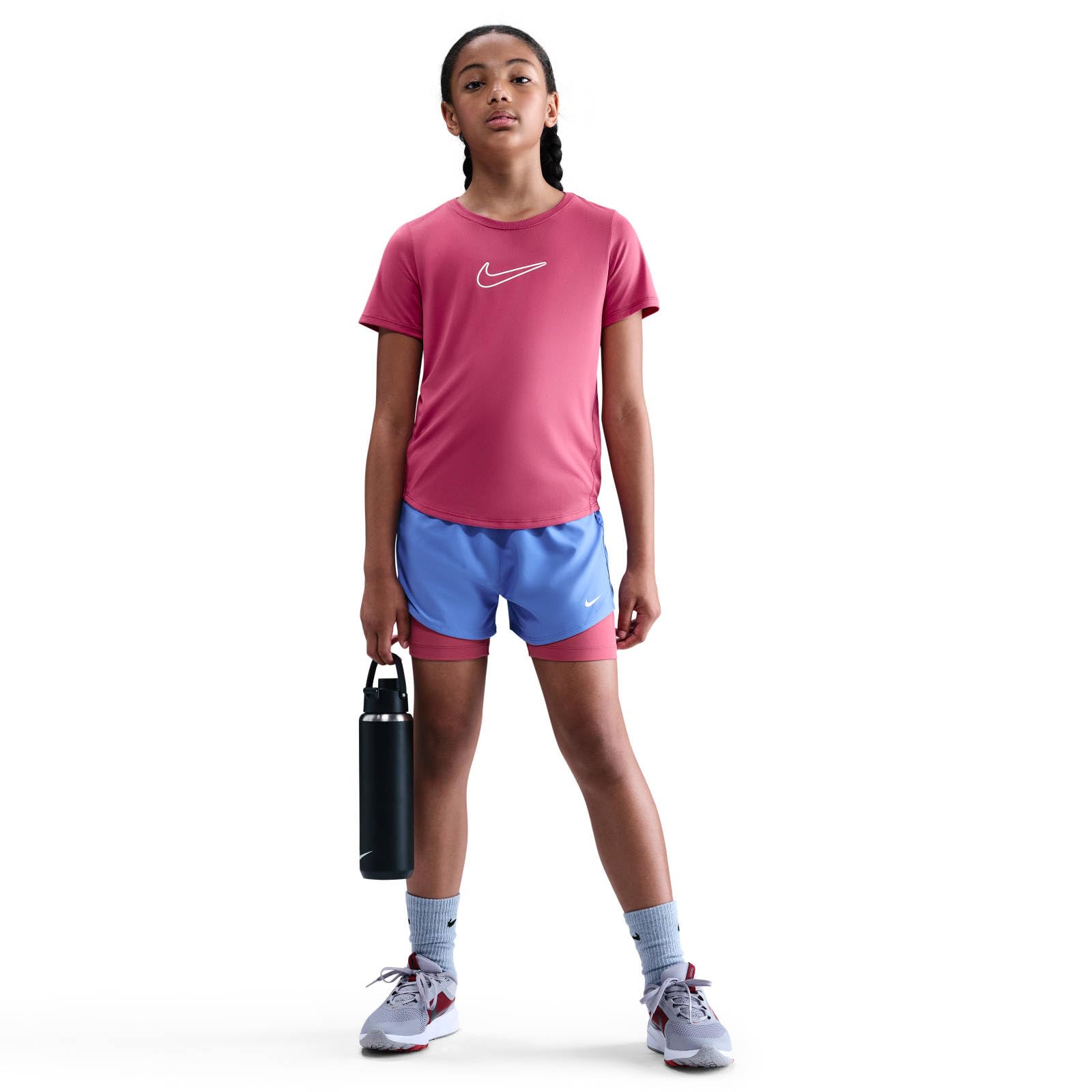 Nike Nike One Fitted Dri-Fit Kurzarmoberteil für Ältere Kinder (Mädchen) Maglietta a Maniche Corte Unisex - Bambini e Ragazzi