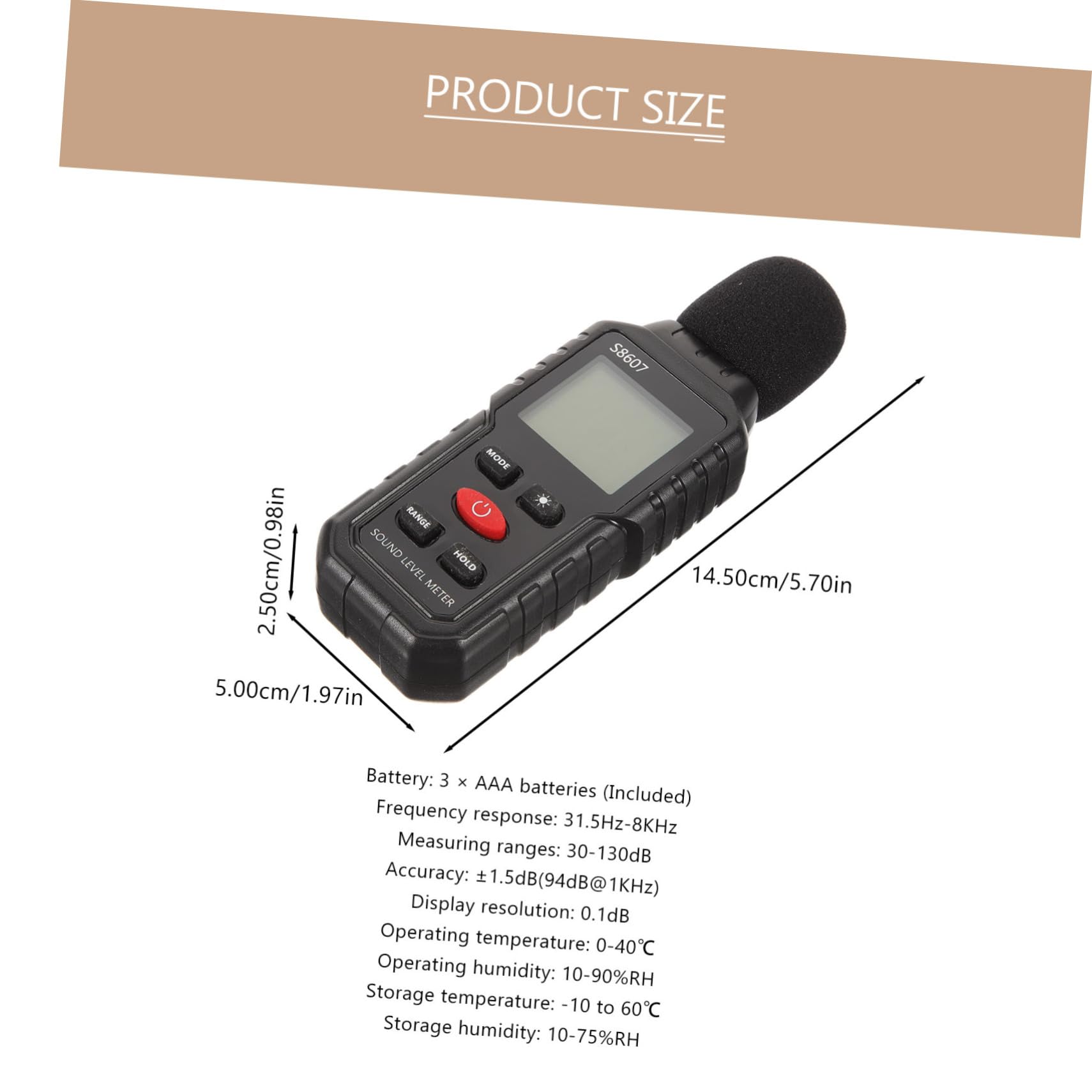 HOMOCONO Noise Meter for Classroom Digital Sound Level Meter Compact Noise Monitor Display