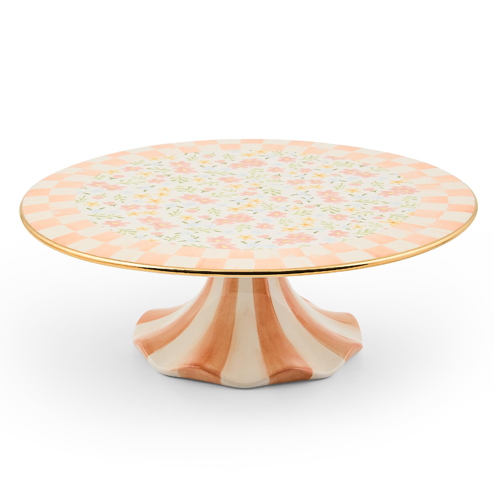 Amazon.com: MACKENZIE-CHILDS Ceramic Pedestal Platter, Round Cake
