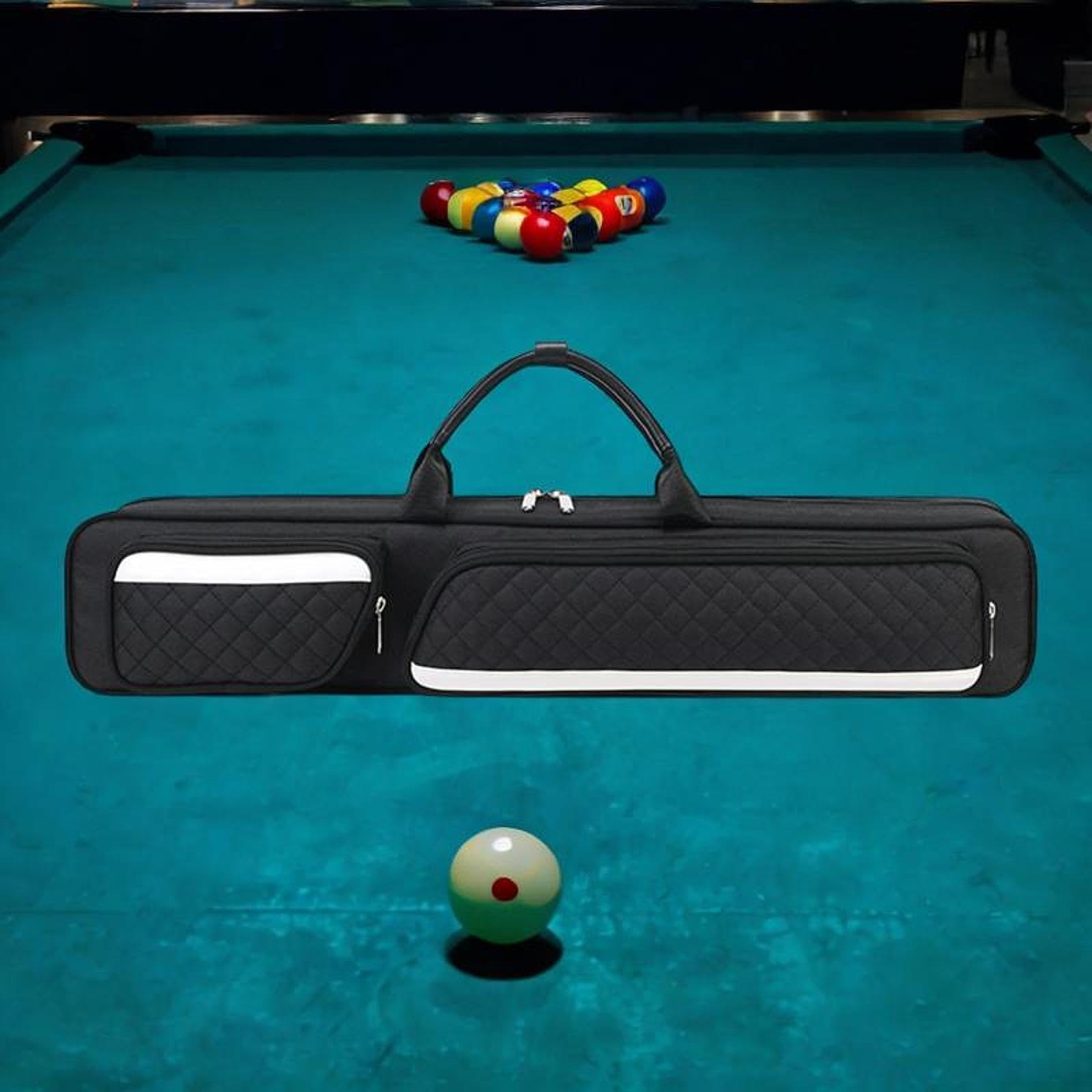Menolana Pool Case 7 Hole Billiards Accessories Travel Lightweight Pool Cue Pouch Anti Slip Pad Pool Cue Carry Bag Stick Carrying Case, Black