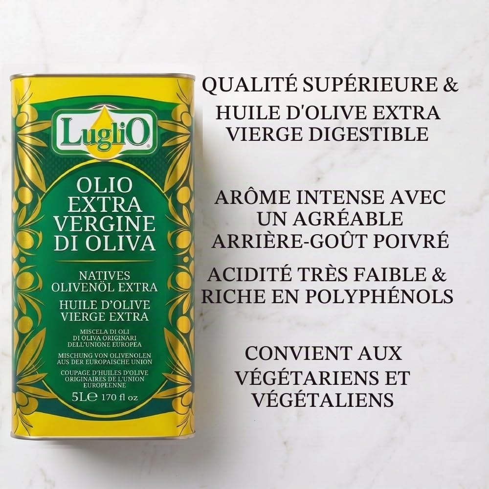 Olio Luglio - Huile d'Olive Extra Vierge (5 Litre) | Bidon de 5 Litres