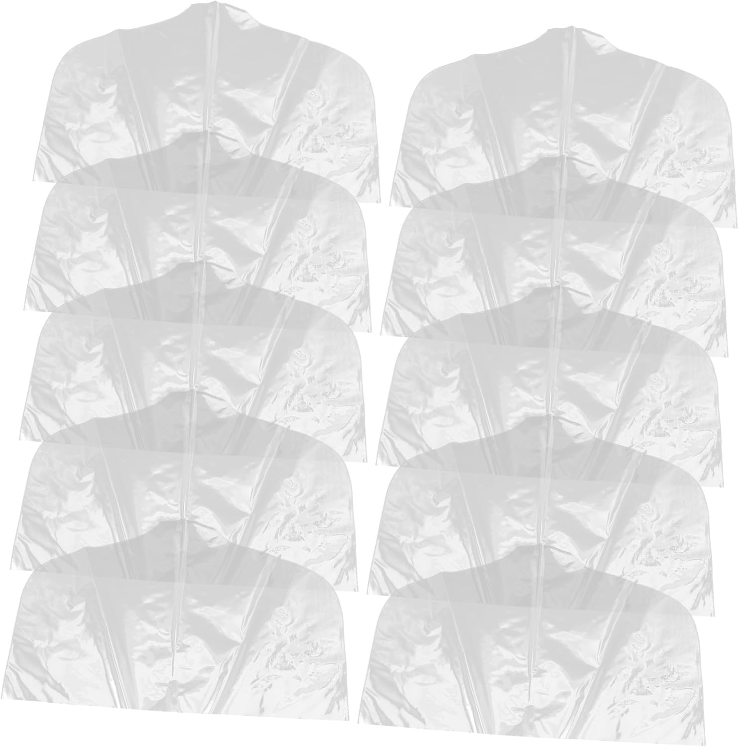 Healifty 10Pcs Transparent Garment Shoulder Covers for Hanging Clothes Dust Clothing Protectors Covers for Suits Coats Jackets Storage