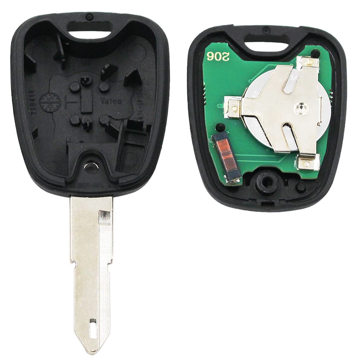 Carcasa De Llave Para Peugeot 107 207 307 407 - Repuesto Con 2 Botones Y Chip ID46 433 MHz