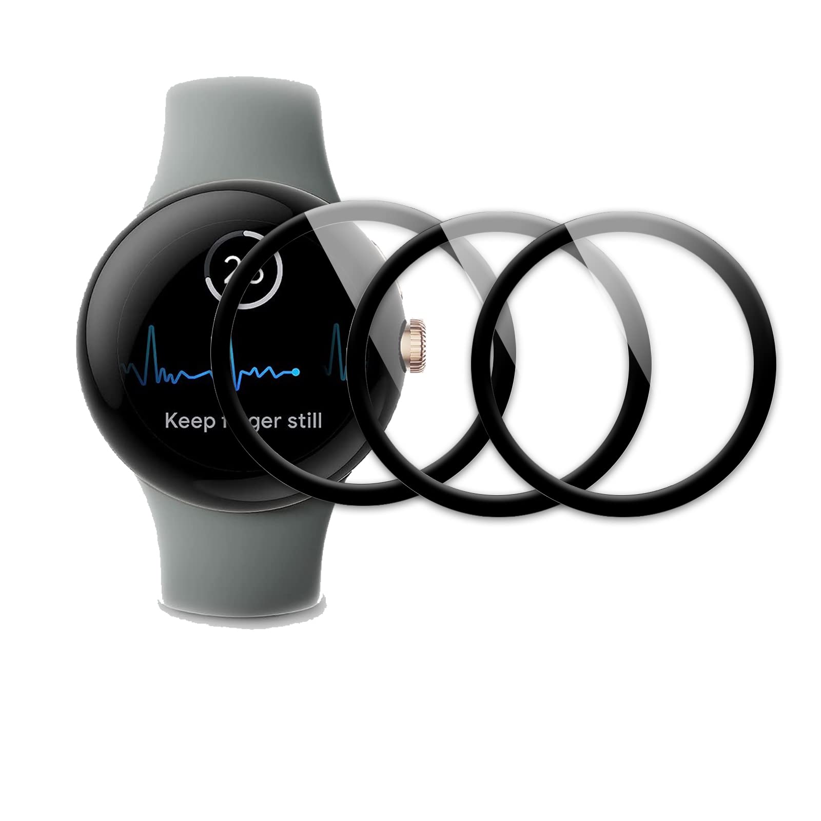 3 Packs Screen Protector for Google Pixel Watch,2.5D Curved Soft HD Clear TPU Protective Film [Full Cover] [Anti-Scratch] [Bubble Free] [Ultra Shatterproof] [Touch Sensitive] (Not Glass Film) Compatible for Google Pixel Watch