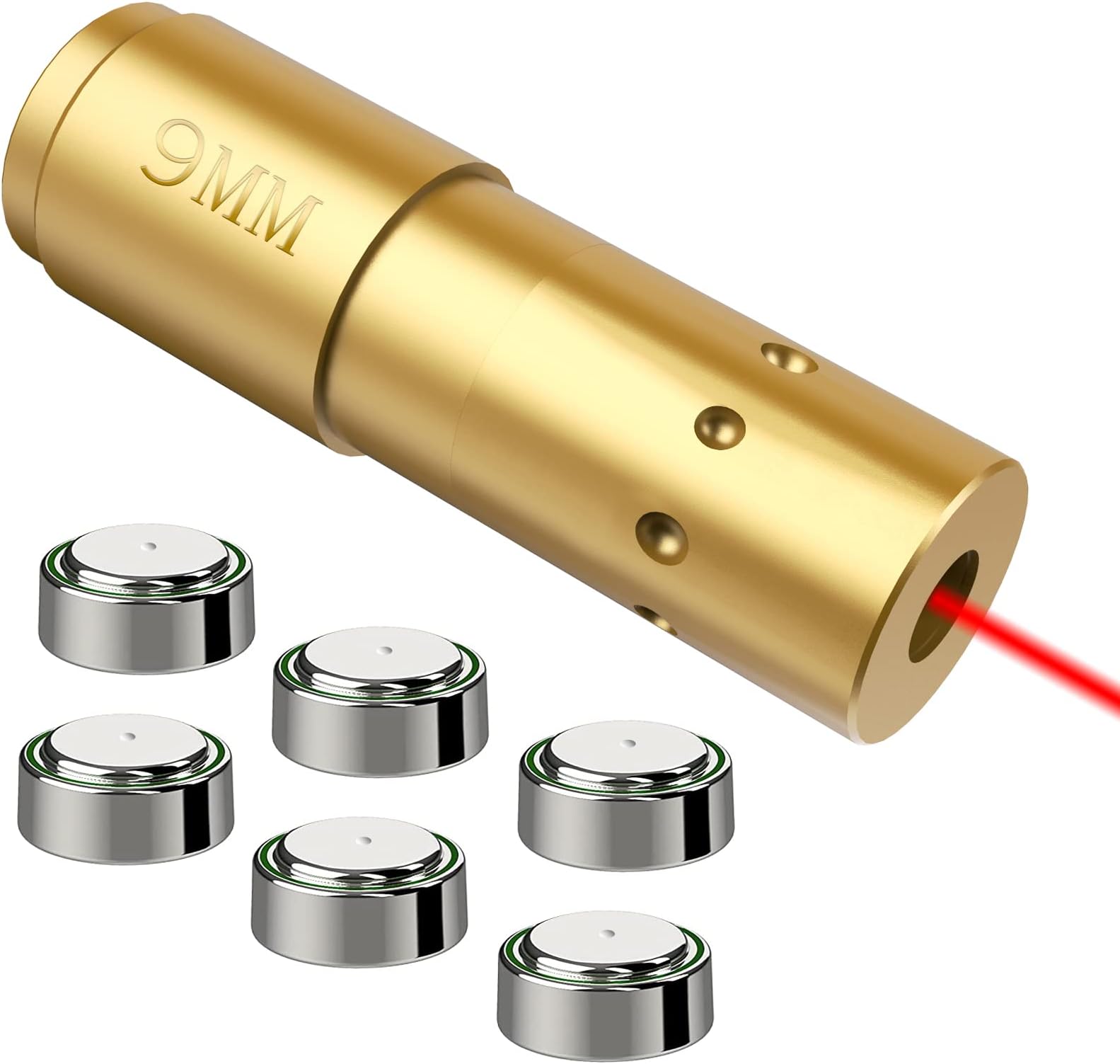 HONYAO 9mm Bore Sight, Red Dot Boresighter with 6 Batteries