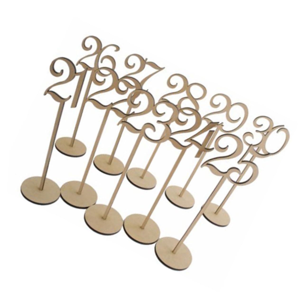 ERINGOGO Wooden Table Number Holders 21-30 Set Gold Seating Chart Bases for Wedding Receptions