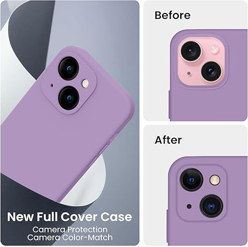 Miniatura 595 de FireNova Funda para iPhone 14 Pro, funda de silicona mejorada [protección de cámara] con [2 protectores de pantalla], forro interior de microfibra