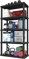 IRIS USA 5-Shelf Heavy Duty Plastic Storage Shelves 750lb Capacity Garage Organizer 73"H Black