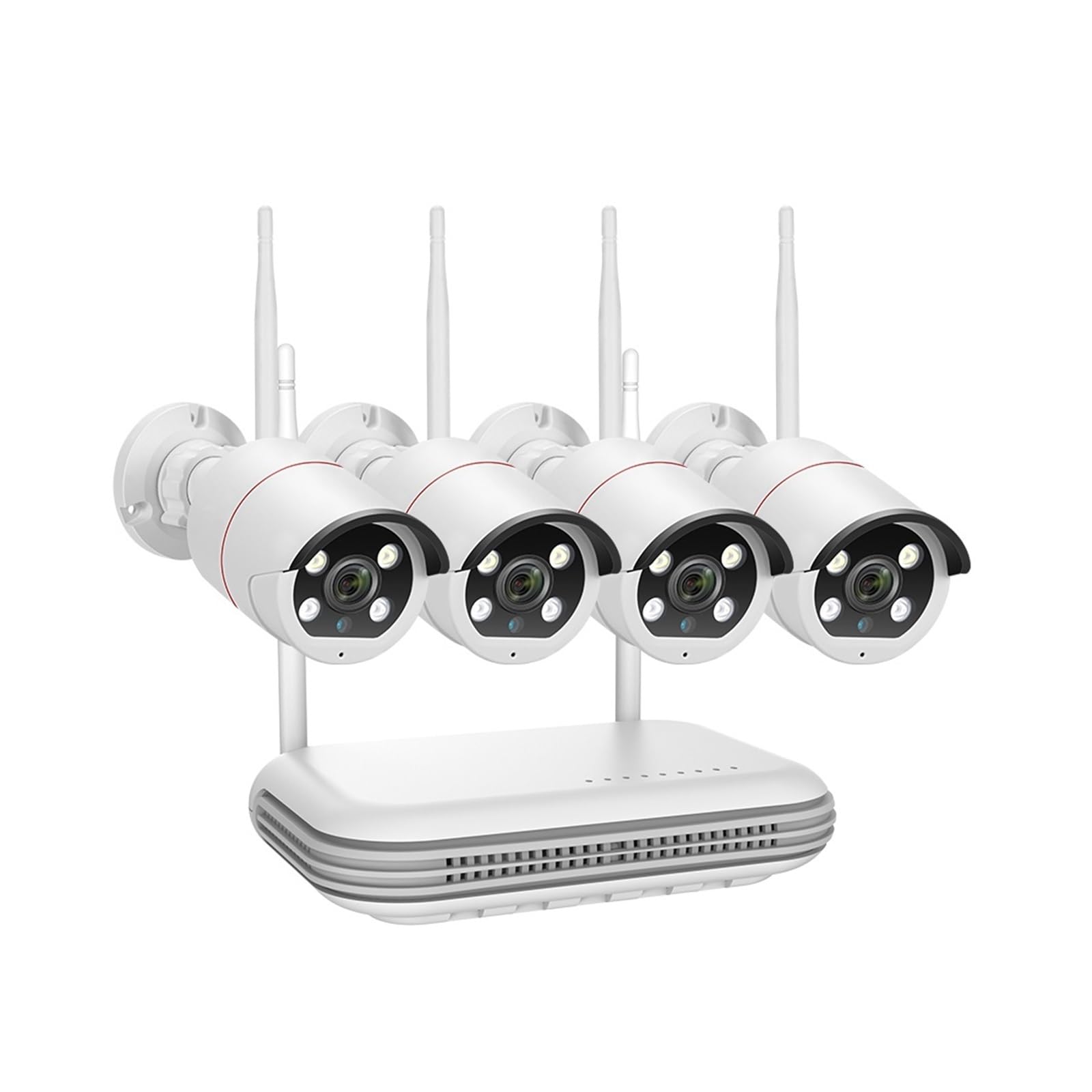 Systemy kamer CCTV, System kamer bezpieczeństwa 5MP Dwukierunkowa ochrona domu Bezprzewodowa kamera IP NVR Zestaw Kamera do monitoringu wideo(4 Camera Set)