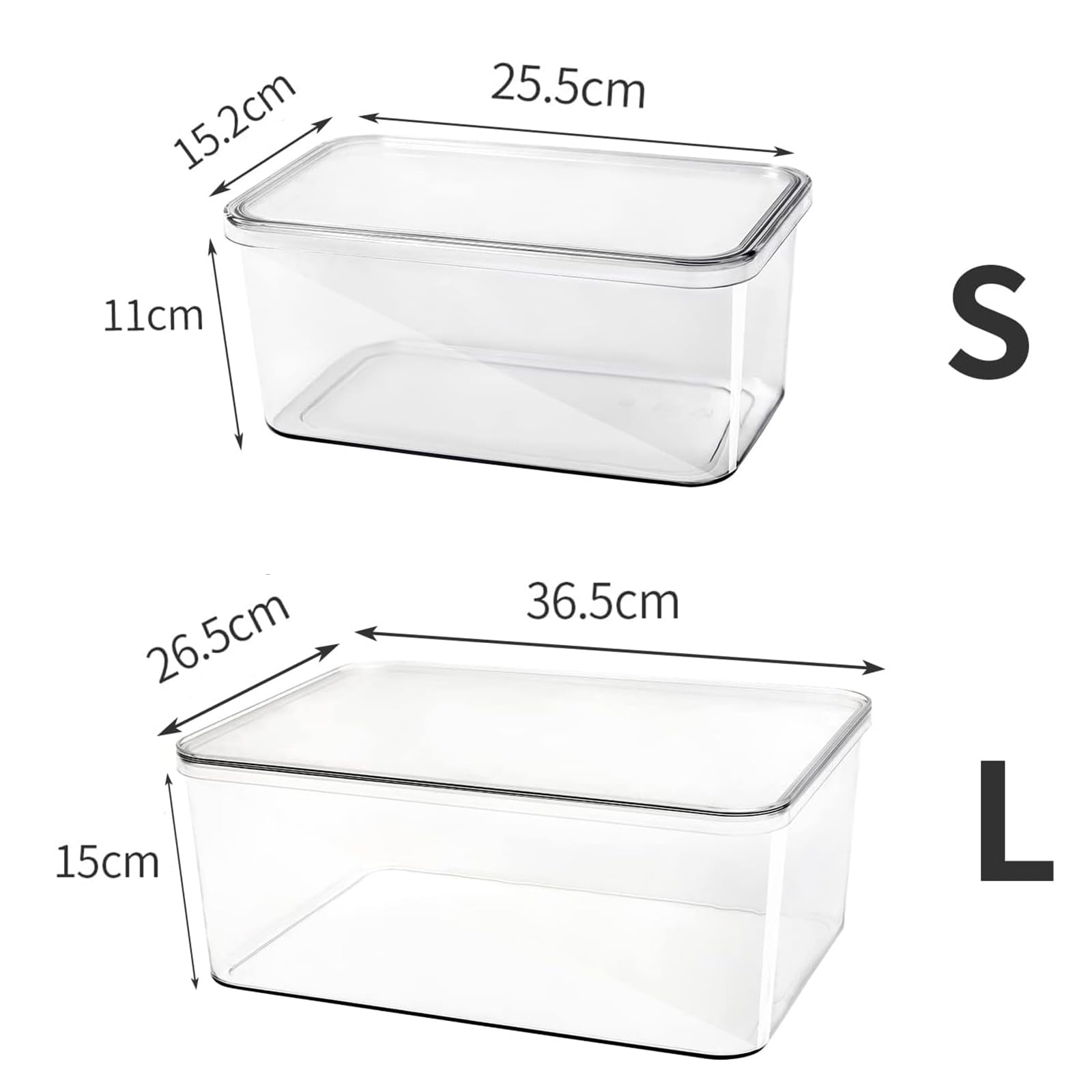 Transparente Aufbewahrungsboxen mit Deckel, 5er-Set. Aufbewahrungskörbe für Schränke, geeignet für Kleidung, Handtücher und Kosmetika. Küchenaufbewahrungsbehälter, Lebensmittelbehälter (3L + 2S).