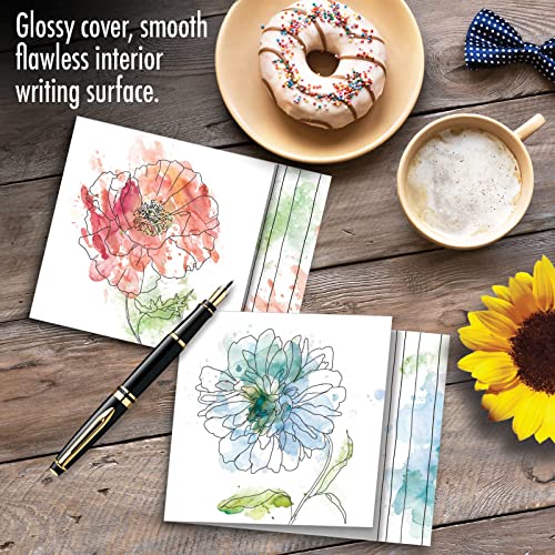 The Best Card Company - 12 Assorted Blank Note Cards (4 X 5.12 Inch) - Boxed All Occasion Notecards Bulk (4 Designs, 3 Each) - Basic Blooms Mq4627Ocb-B3X4 #TOP5