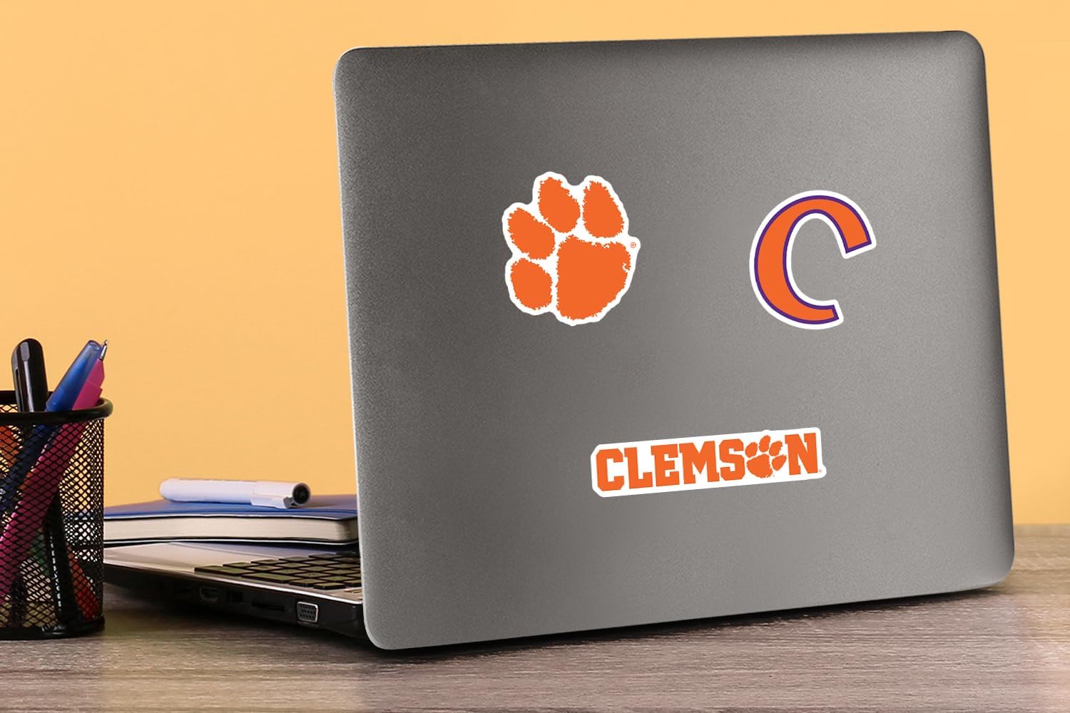 Clemson University Secondary Logo Vinyl Sticker Pack – 50 Waterproof Tigers “C” Logos & Paw Print Decals for Laptop, Water Bottle, Tablet, Car, Skateboard & More – Officially Licensed Variety Set - Image 3