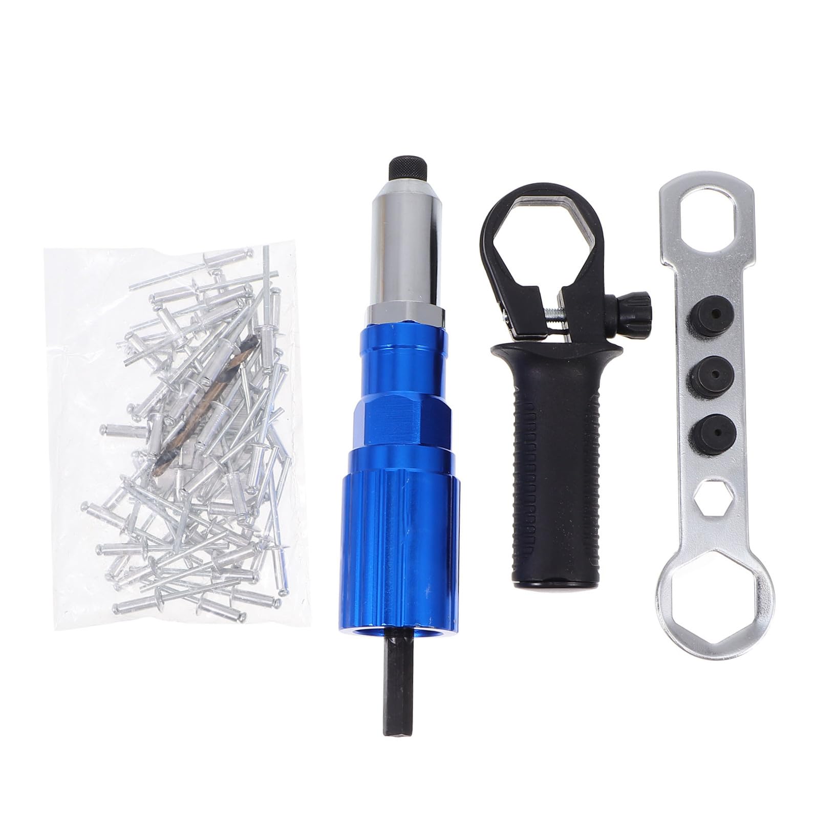 Adaptateur pour riveteuse électrique IMIKEYA en aluminium avec rivets et foret