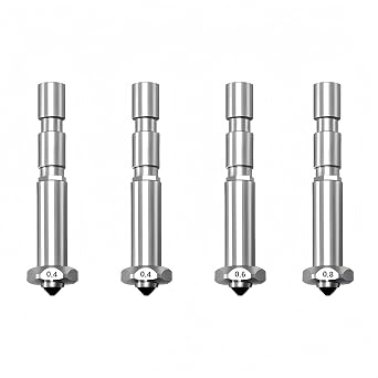 4PCS Hardened Steel Quick Swap Nozzles for Kobra 3 Max, 3D Printer Hotend 2PCS 0.4mm, 1PC 0.6mm, 0.8mm Integrated Throat Tube Nozzle Kit for Anycubic Kobra 3 Max Combo