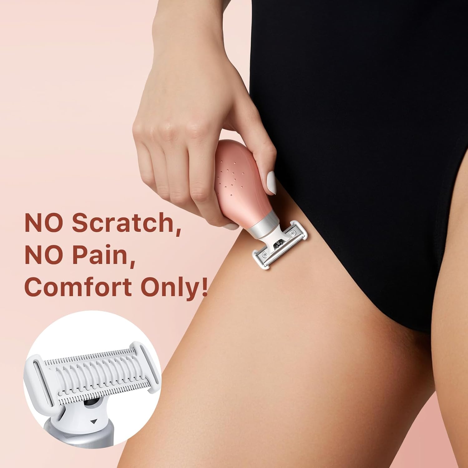 2026 New Bikini Trimmer for Women - Small But Powerful Electric Razors, Intimate Pubic Hair/Lady Facial Painless Removal, USB-C Cordless Body Shaver for Trip, Replaceable Wet/Dry Blade, Gold - Image 2