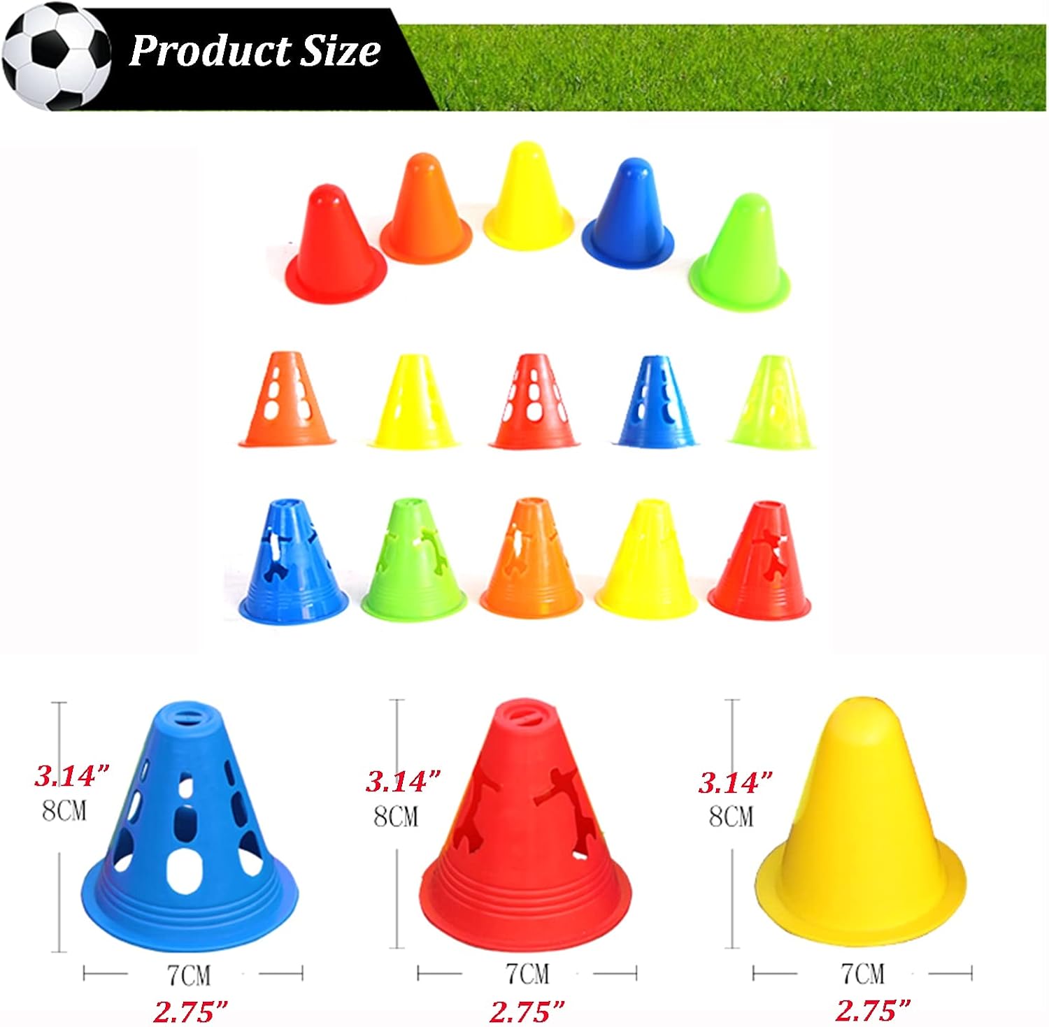 Agility Training Cone Plastic Traffic Cones, Used for Children's Football, Pulley, Basketball, Agility Marker Cones (Color : Style3, Size : 10pcs)