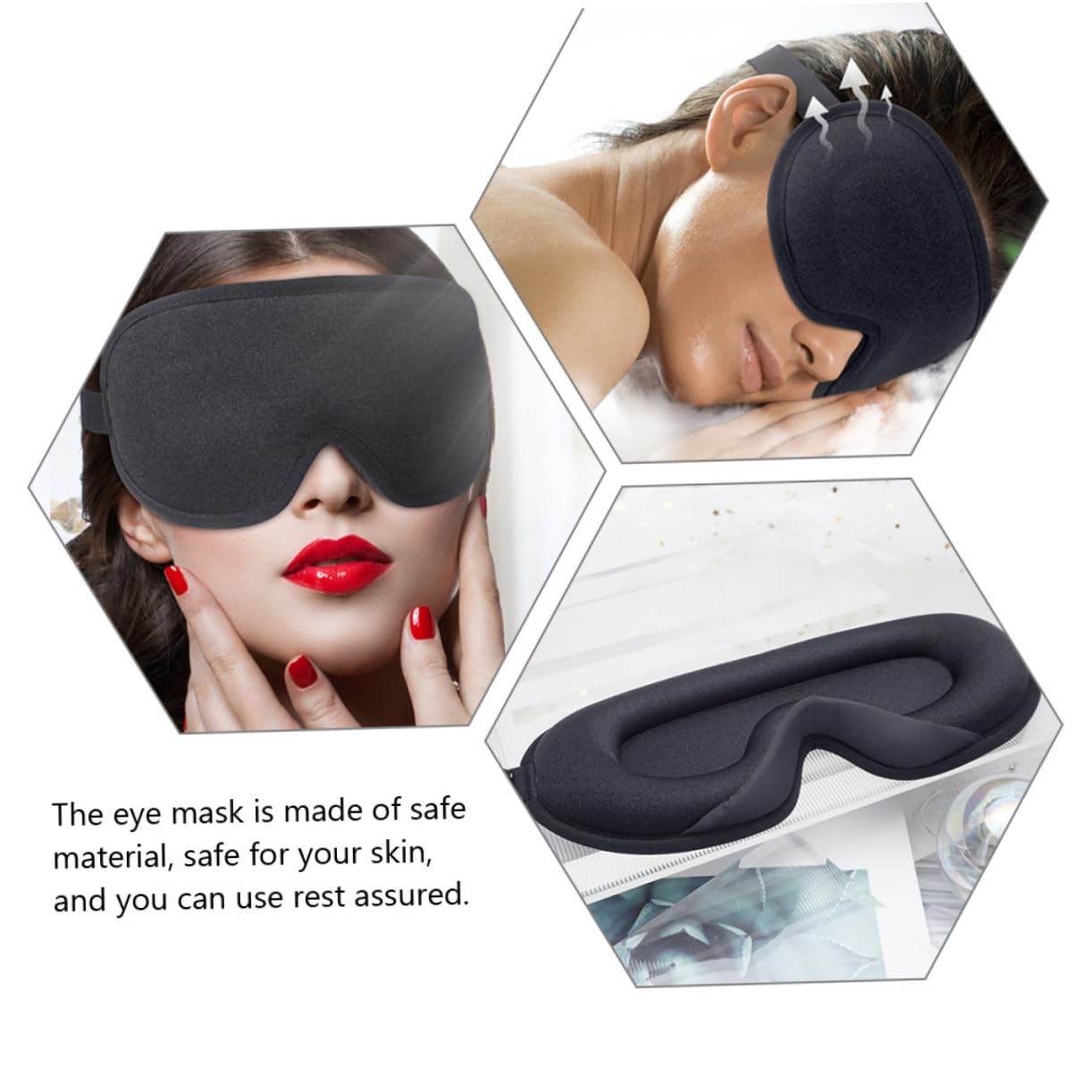 Baluue 3stücke Schlafmaske Für Damen Und Atmungsaktive Und Elastische Augenmaske Für Für Nachtschlaf Und Nickerchen Lichtblockierende Schlafmaske Klassischem