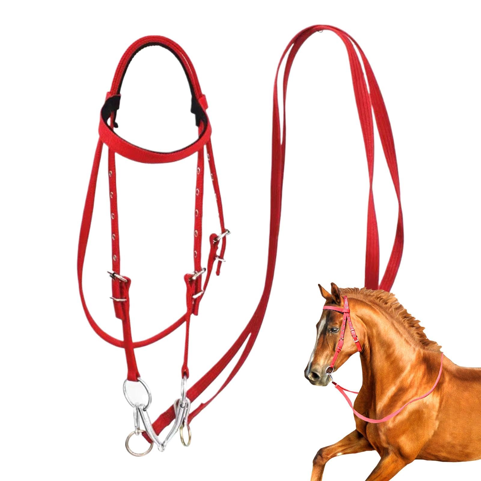 Bridas para caballos con cabezal de cuerda ajustable y trenzado para rancho 8