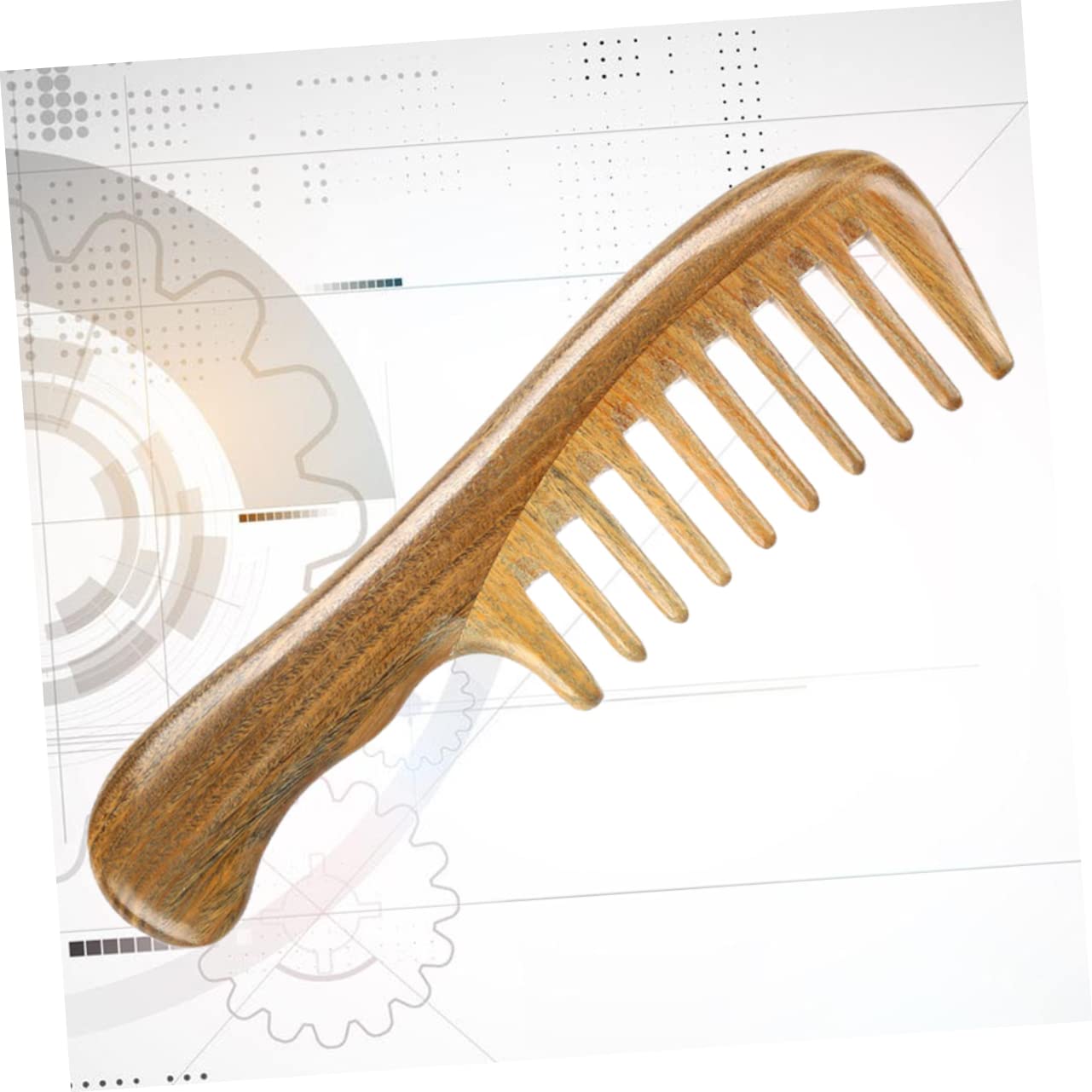 Veemoon Sandelholz Holzkamm Dichte Zähne Grobzahniger Massagekamm Natürlicher Haarkamm Leicht Tragbar für Entwirren Kopfhautmassage Alltag Reise