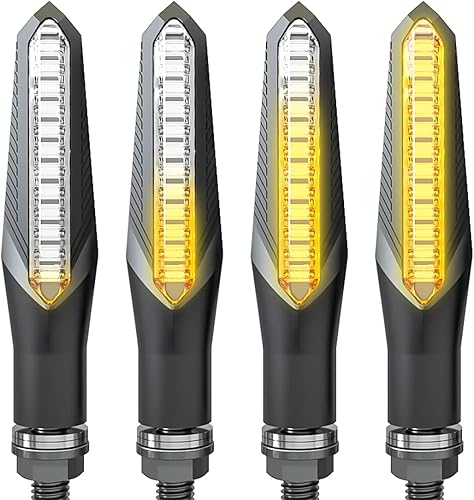 Miniatura 6 de 4 luces indicadoras de giro para motocicleta, bombillas LED de 12 V, lámpara de giro para motocicleta, freno ámbar en forma de rombo, luz de