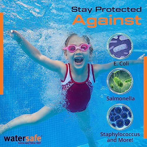 Pool and Spa Rapid Bacteria Test by Watersafe, 20 Test Strips to Detect Down to 1 Bacteria/μL in 15 Minutes, Including E. coli and Salmonella