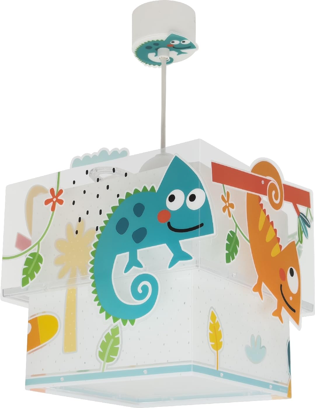 Lampada a sospensione per bambini Dalber Happy Jungle, Camaleonte Giungla Animali, 63312M, E27, lampade per bambini, cameretta.
