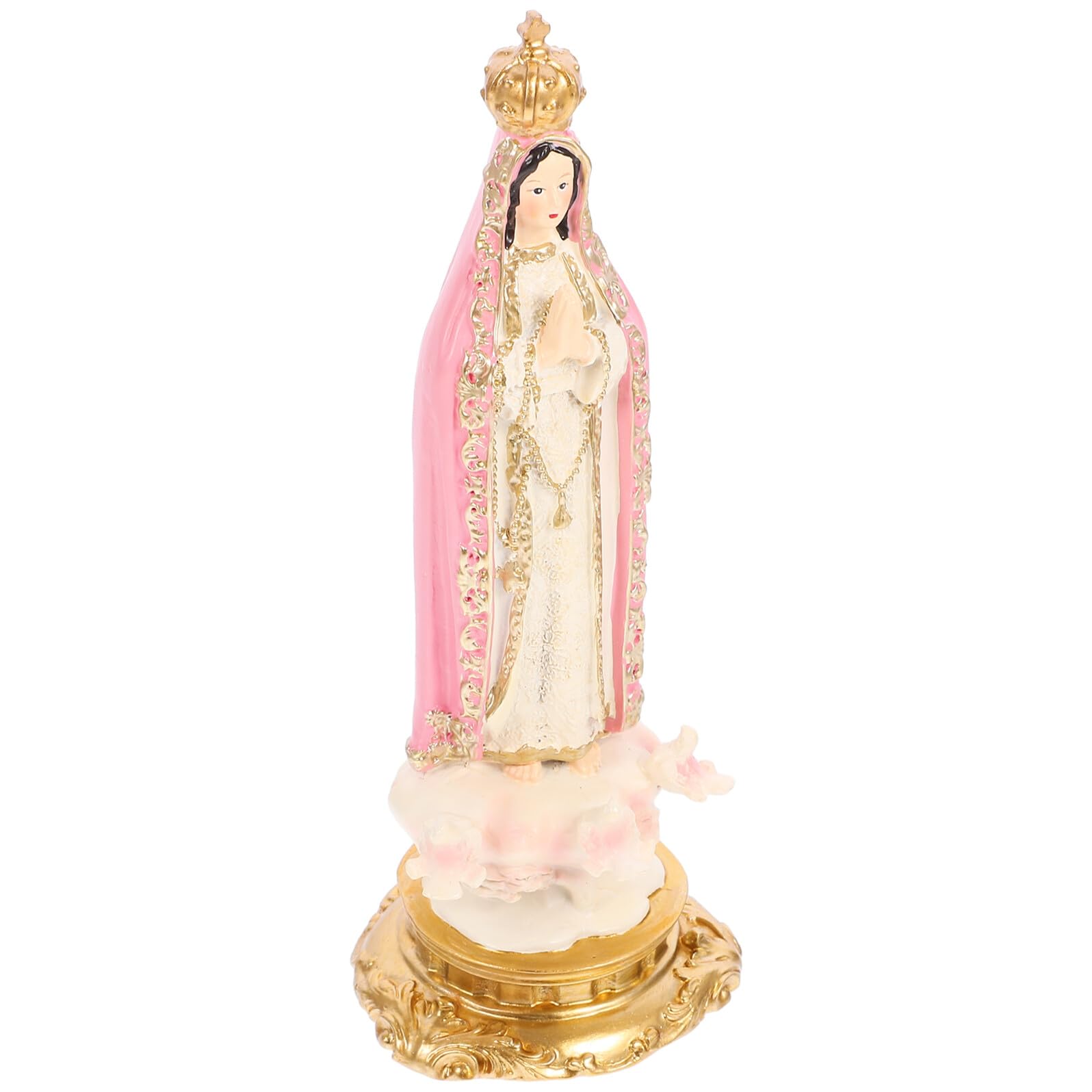 Statue de la Vierge de Fatima en résine sculptée finement pour une décoration de bureau raffinée