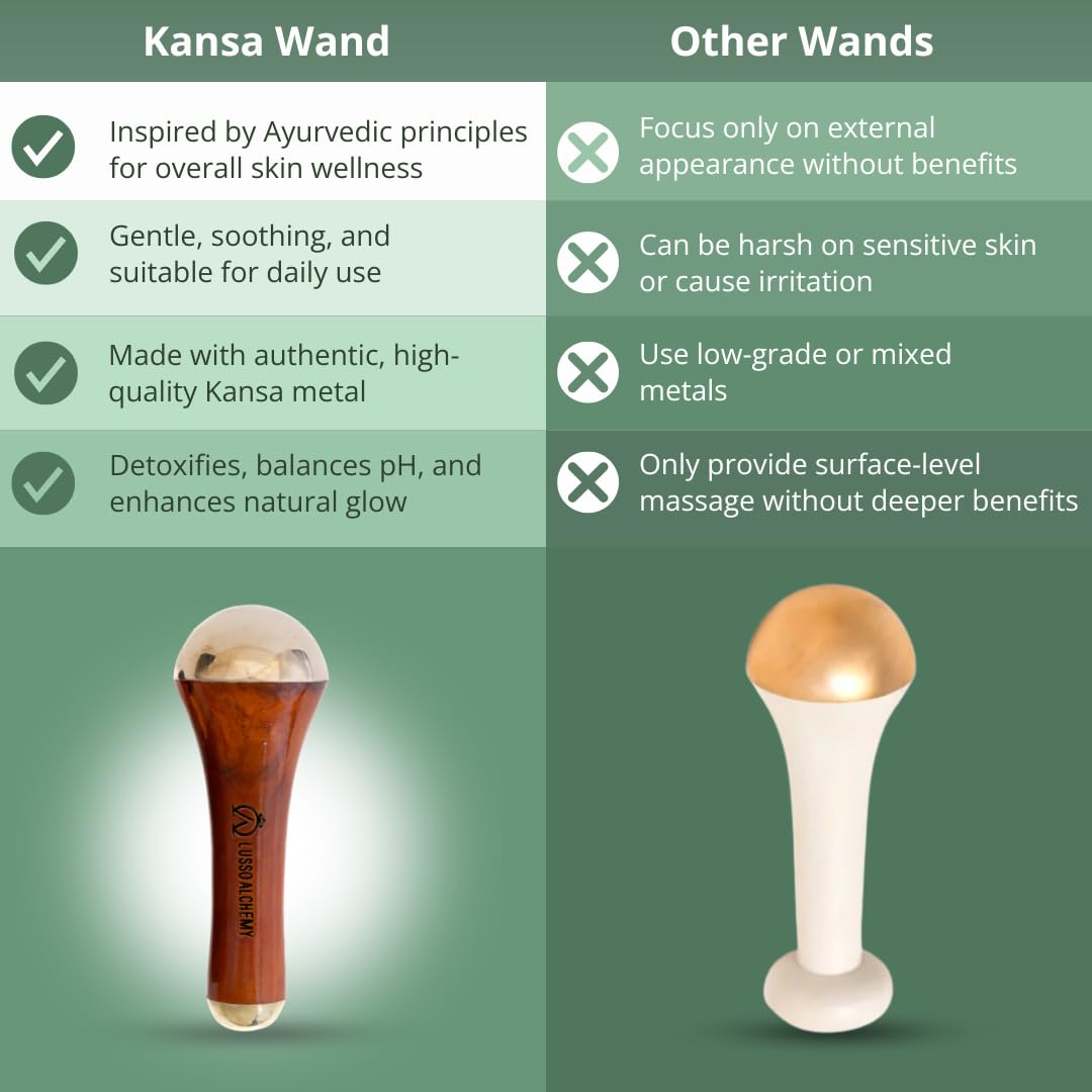 Luco Alchemi Kansa Wand | Ayurvedic bronze face and body massage equipment | Detox, pH balance and muscle discounts | Handmade with teak wood handle for radio and skincare Luco Alchemi Kansa Wand | Ayurvedic bronze face and body massage equipment | Detox, pH balance and muscle discounts | Handmade with teak wood handle for radio and skincare