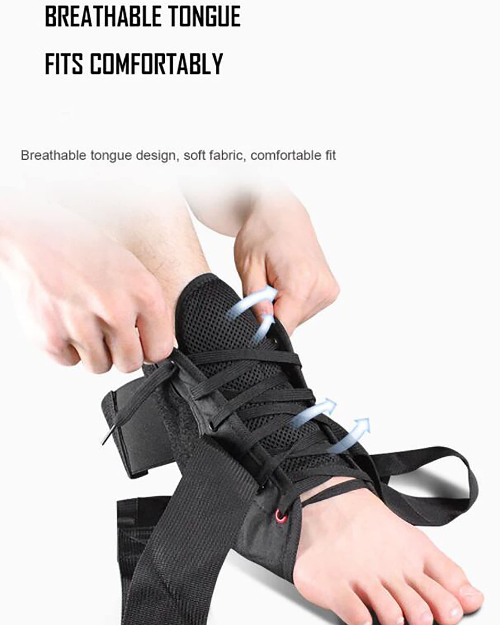 Tobillera con cordones, soporte ajustable para tobillo y pie, correas estabilizadoras, calcetines de compresión, manga para lesiones deportivas y protección contra esguinces, M (S)