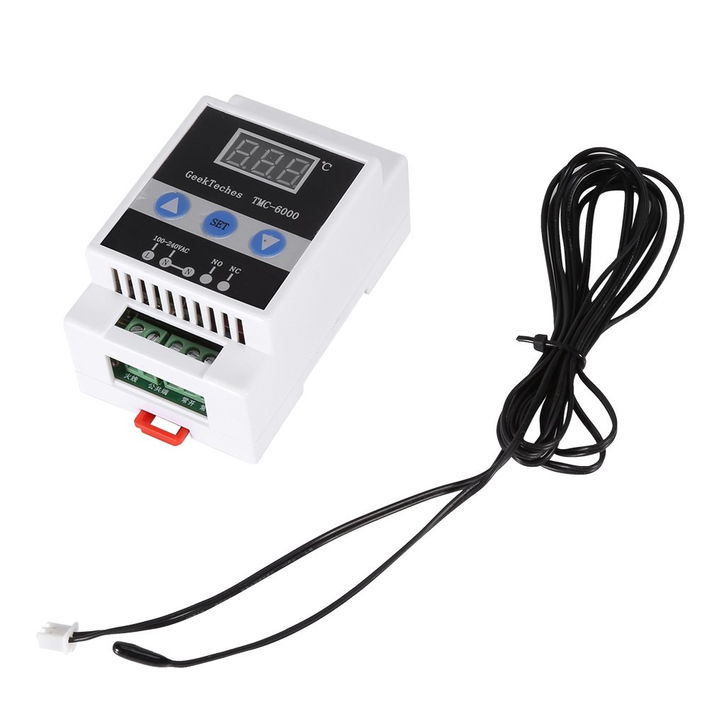 -45 ℃ - 110 ℃ LED cyfrowy regulator temperatury wysoka niezawodność termostat regulator temperatury szyna DIN do urządzeń przemysłowych elektryczny z czujnikiem powietrza