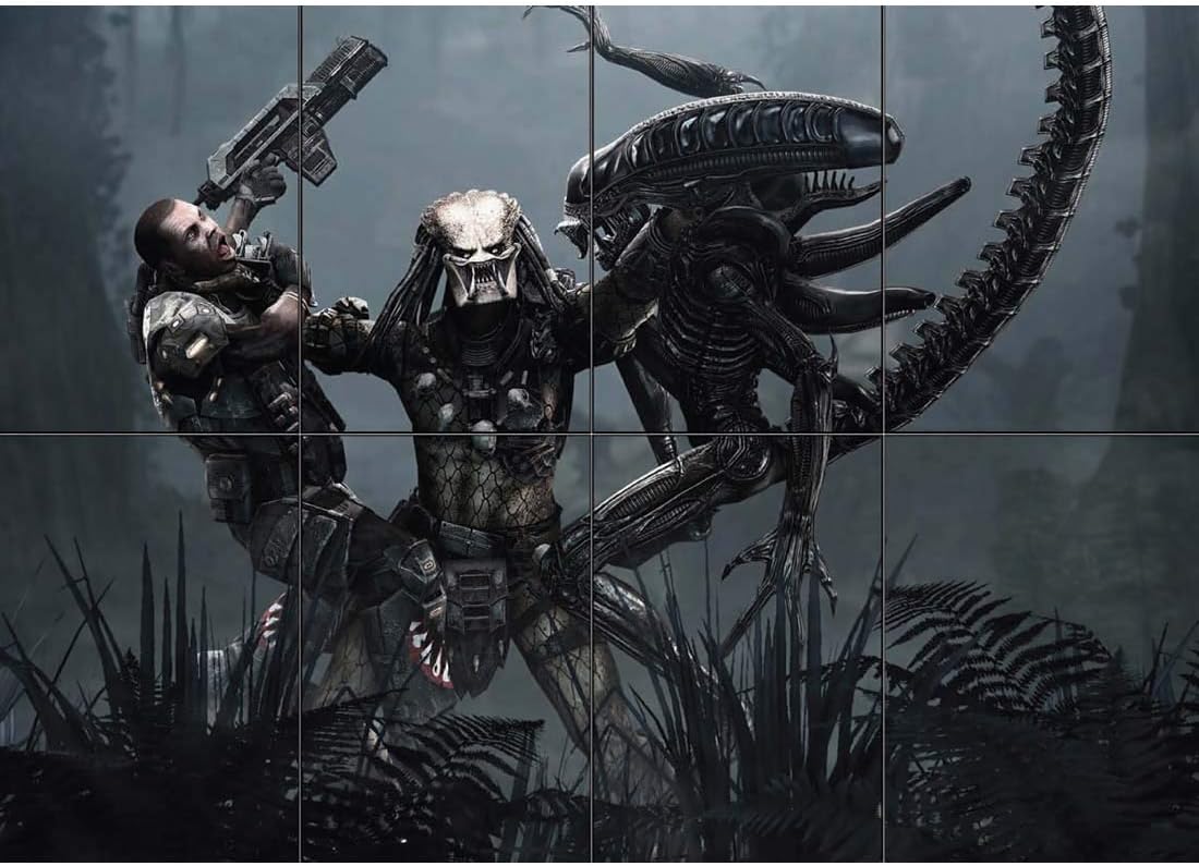 Doppelganger33 LTD Aliens Vs Predator 2 Wall Art Multi Panel Poster Print 47x33 inches
