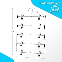Vista 7 de DEILSY™ Perchas para falda de 5 niveles con clips (3 PK) Perchas para ahorrar espacio de pantalones Múltiples en una con clip Perchas para ropa