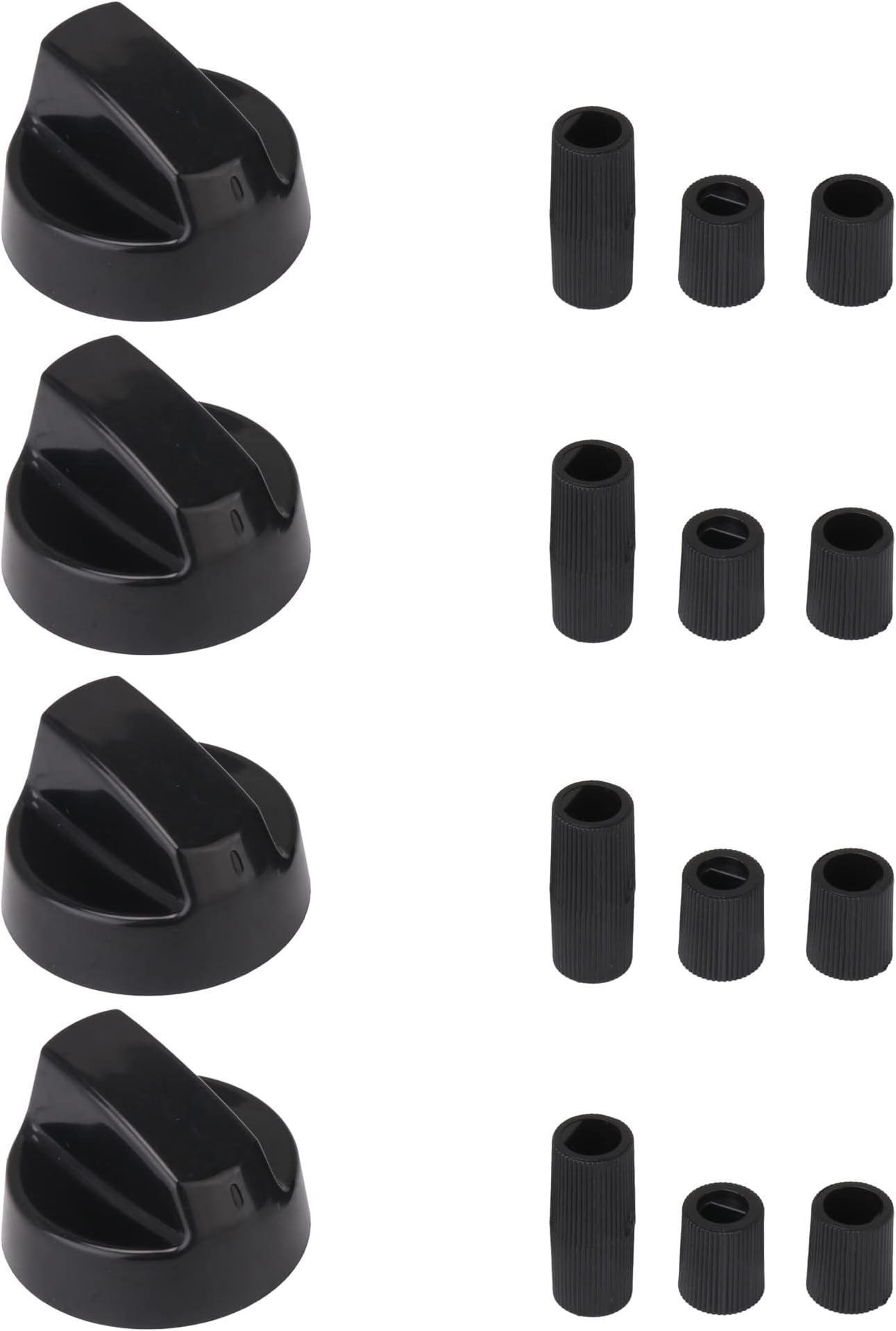 Emptty 4 Sets Black Control Knob Replacement for Oven Replacement for